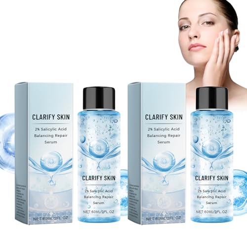 Suero De Ácido Salicílico, Suero Exfoliante Facial Con Ácido Salicílico, Serum Facial Anti Acné Con Ácido Salicílico, Trata El Acné, Los Puntos Negros Y Los Poros Dilatados, 2 X 60 Ml
