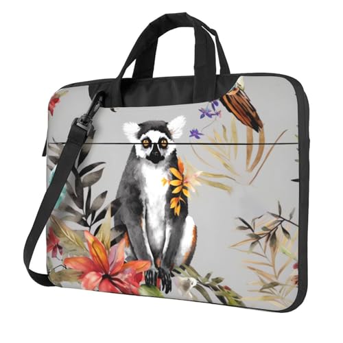 Bolso de hombro para laptop con diseño animal y flores miniatura 1
