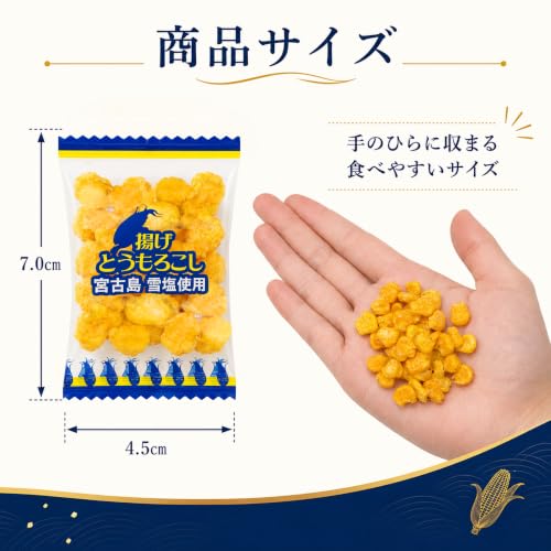 揚げとうもろこし おつまみ 個包装 とうもろこし 宮古島 産雪塩使用 小袋 お菓子 【100g 約25個程度】【Alneka】