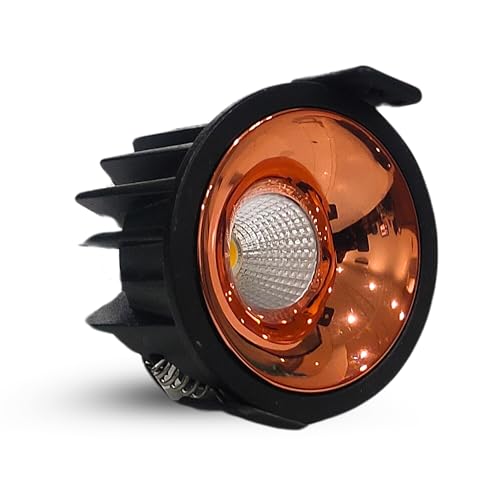 Image of D'Mak 7W Black Body LED COB Spot Light with Rose Gold Reflector (Warm White, 10)