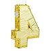 Juvale Gold Foil Number 4 Pinata - Shimmering Gold Finish & Pinatas for Birthday Party - Easy Pull-String Setup & 4th Birthday Decorations Girl - 15.5 x 11 x 3 in
