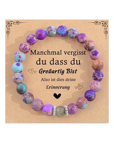 YELUWA Geschenke für Frauen Armband Natursteine Frau...