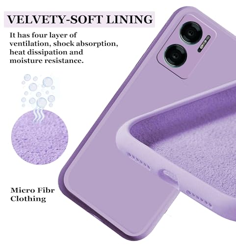 Image of A rtistque Liquid Silicone Back Cover Case for Redmi 11 Prime 5G Shockproof TPU Soft Flexible with Camera Protection - Purple