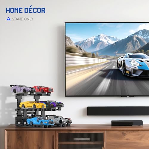 Image of Display Stand for Lego Speed Champion Cars, 3-Layer Display Stand Building Set Holds 6 Cars & Divers, Compatible with 76917, 76908, 76918, 76915, 76914, 76907, 76901, 76902 & More