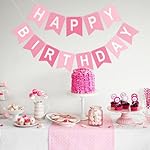 Pink Happy Birthday Banner Birthday Party Banner NO DIY Happy Birthday Sign Pre-Strung Birthday Hanging Decoration for Women Men Girl Boy Party Supplies (Pink) - Image 4