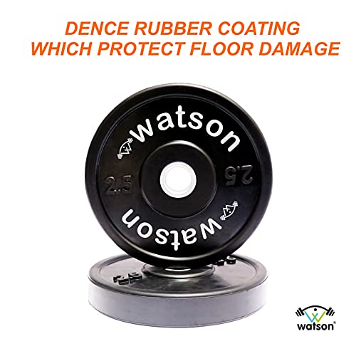 Image of WATSON Dumbbell Plates, 5Kg(2.5Kgx2) 28mm Bumper Weight Plates With 2 Inch Metal Insert, Strength Training Barbell Weights for Home Gym Workouts