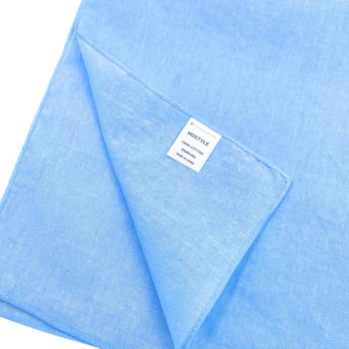 Image of MDSTYLE 100% Cotton Solid Color Bandana for Men & Women 22 inch x 22 inch Handkerchief Headband Scarf