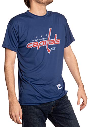 Calhoun NHL Mens Loose Fit Performance Rashguard Wicking Short Sleeve Shirt (Washington Capitals XX-Large)