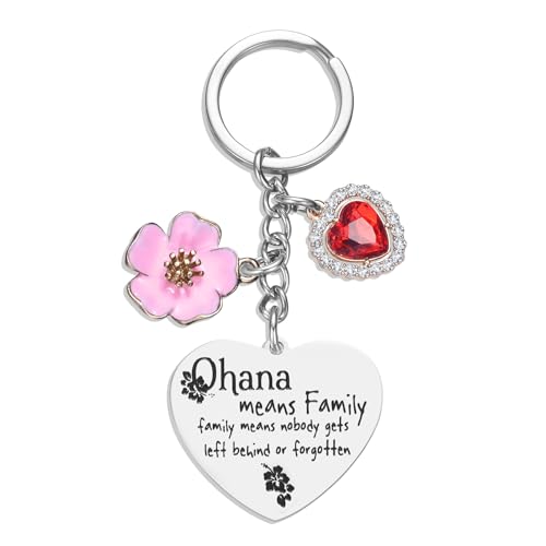 Melix Home Cute Keychains Ohana Means Family Friendship Gifts Stich Stuff Heart Keychain Daughter Girls Birthday Present