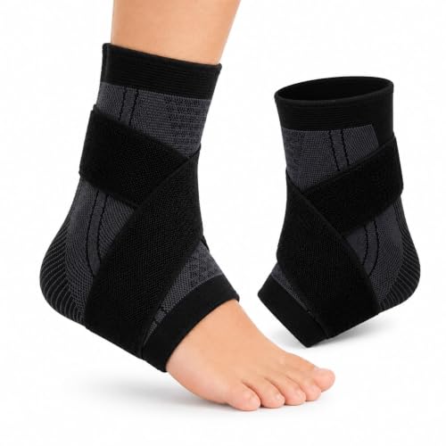 Asoleo RecoverX Youth Heel & Ankle Sleeve for Kids Severs Disease Heel Pain Relief & Growth Plate Support Compression Brace for Soccer Basketball & Running - Black (Medium)