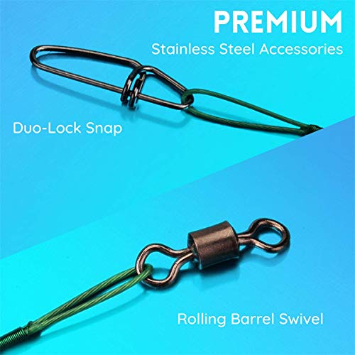 Fishing Leaders, Wire Leader with Swivel Snap Assortment Stainless