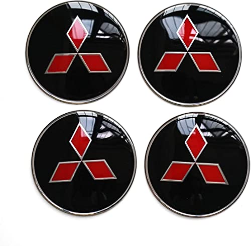 Taoku 4Pcs Black 60Mm Compatible With Mitsubishi Wheel Center Hub Caps,Hubcaps Logo Covers #TOP6