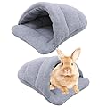 ZISHAN Guinea Pig Bed, Rabbit Bed, Guinea Pig Hideaway, Gray Guinea Pig Beds Soft Guinea Pig Cage, Small Animal Bed for Guinea Pigs, Hamsters, Bunny Rabbits, Kittens