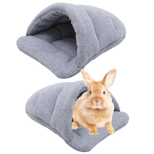 ZISHAN Guinea Pig Bed and Hideaway - Soft Cage for Small Animals Hamsters, Bunny Rabbits, Kittens - Gray, light gray