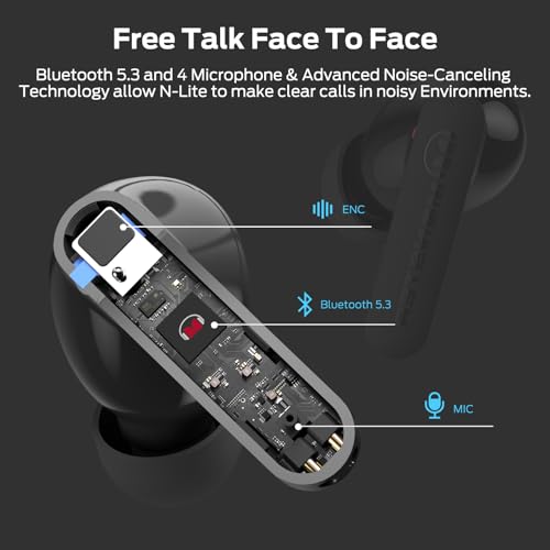 Image of Monster N-Lite Clear Talk Wireless Earbuds Bluetooth 5.3 Headphones with IPX8 Waterproof, CVC 8.0 Noise Reduction, Fast Charging for Sport
