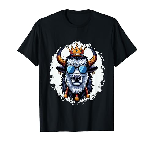 T-shirt Yak King Funny Yaks Lovers vintage Yak Yak, Preto, S