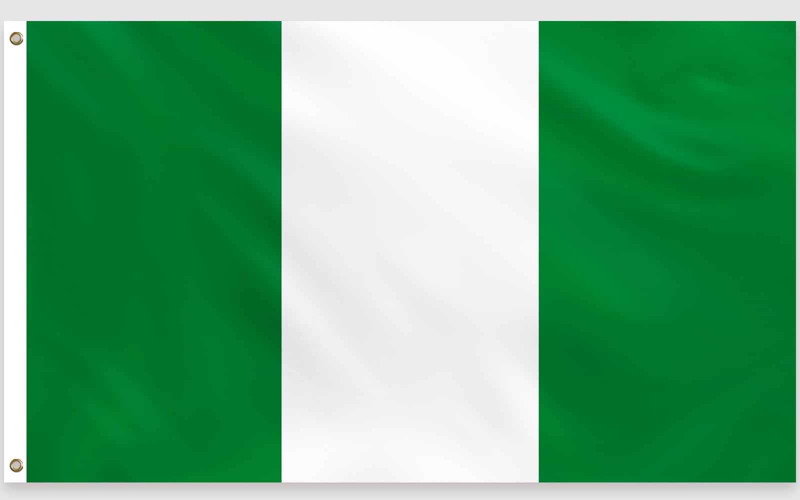 PartyYaa Nigerian Flag, 5ft x 3ft Nigeria Flag for Party Decoration Single Side with 2 Brass Eyelets, Waterproof