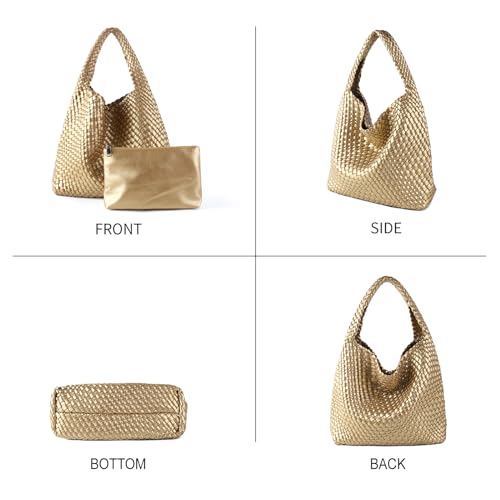 Image of Woven Tote Bag for Women with Purse
