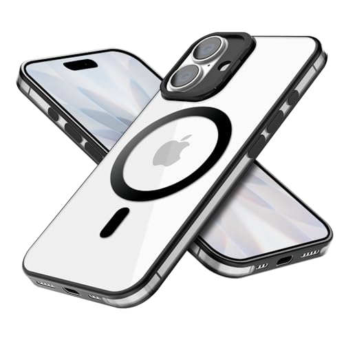 Image of GRIPP Matrix Case Compatible with Mag-Safe for iPhone 17 | Military Grade 12ft Drop-Tested with D30 Technology, Transparent Back, Camera Ring Kickstand Function, Shockproof Back Cover - Black