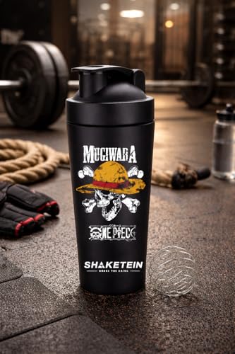 Image of Stainless Steel Gym Shaker Bottle 750ml | Leak Proof Protein Mixer Shaker | BPA Free | Metal Sports Water Bottle for Gym, Workout & Fitness (Anime-28-BLACK)