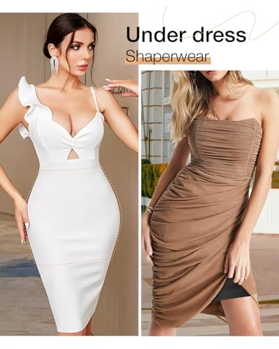 Image of Slip Dress for Women Seamless half slip with non slip strip Shapewear Dress Under Dress Tummy Control Slip Dress