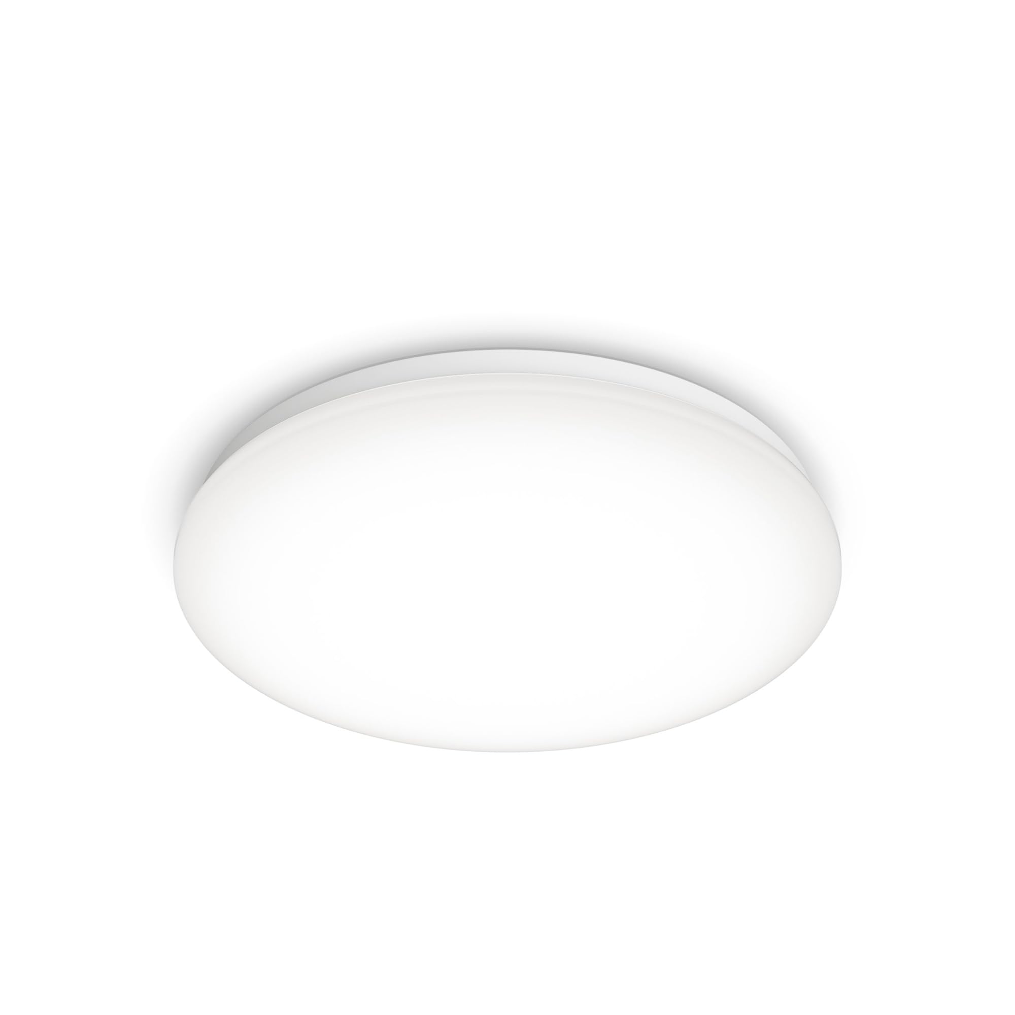PILA Plafón LED de techo, 32cm de diámetro y 6,8 de altura, Blanco, Luz Blanca Neutra (4000K), 17W, No regulable 1900 Lúmenes, CRI 80, 15.000 h de Vida Útil
