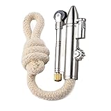 Windproof Rope Lighter Retro Trench Rattlesnake Rope Velvet Metal Lighter Fire Starter Camping Outdoors,No Need for Kerosene/Gas (Silver B)