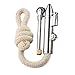 Windproof Rope Lighter Retro Trench Rattlesnake Rope Velvet Metal Lighter Fire Starter Camping Outdoors,No Need for Kerosene/Gas (Silver B)