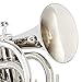 EastRock Pocket Trumpet Brass Bb Nickel Plated Trumpet with 7 C Mouthpiece, Hard Case, Strap, White Gloves, Cleaning Kit for Students and Beginners
