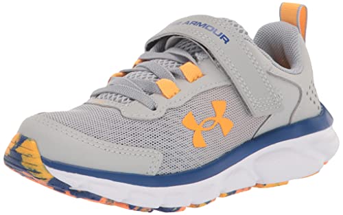 Under Armour Boy's Pre School Assert 9 Alternate Closure Sneaker, (108) Mod Gray/Bauhaus Blue/Rise, 1 Little Kid