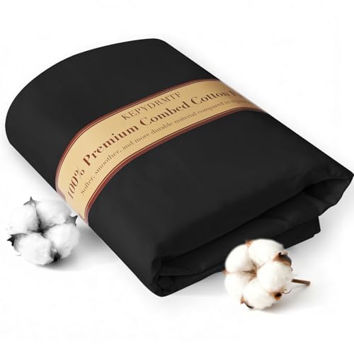 KEPYDRMTF 100% Combed Cotton Fabric by The Yard in Solid Color, Black Fabric, 13 Options, for...