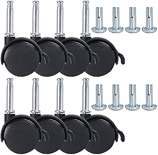 Roudaru 8pcs Castor Wheels Heavy Duty Office Chair Wheels Bed Castors for Furniture Divan Bed Sofa 40mm Load Capacity 35kg