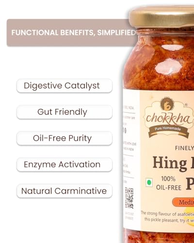 Image of Chokkha Traditional Homemade Hing Mango Pickle | Hing aam ka achar | Good for Digestion | 100% Oil-Free Pickle | Handcut | Sun Dried | No Artificial Colors | No Vinegar or Tatri | 200 Gm