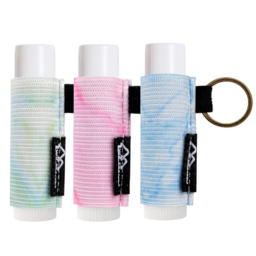 Image of WK IEASON Lip Balm Holder Keychain, Small Christmas Gifts Stocking Stuffers for Teen Girls Women, 3PCS Clip on Lip Gloss Holder Compatible With Chapstick, Burt's Bees Sleeves Elastic Lipstick Holder