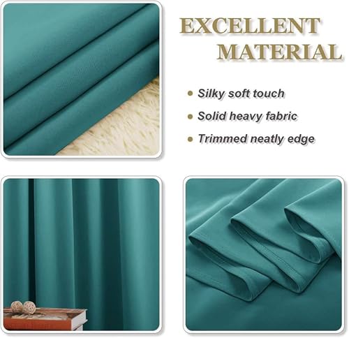 Image of Galaxy Home Decor Premium Blackout Curtain for Window 4 Feet | Thermal Insulated Modern Window Curtain with Rings for Living Room & Bedroom | Pack of 2, Sea Teal