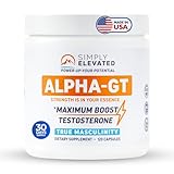 Simply Elevated Alpha-GT 14 in 1 Testosterone Supplement for Men, 2500 Mg Natural Testosterone Booster w. Ashwagandaha, Tongkat Ali, Tribulus, Fenugreek, Made in USA & 3rd Party Tested Support Energy