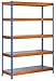 Estantería metálica de media carga Bricoforte 5 estantes Azul/Naranja/Galva Simonrack 2000x1200x600 mms - Estantería media carga - Estantería industrial - 300 Kgs de capacidad por estante