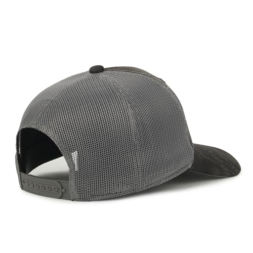 Image of Camouflage Flag Patch Trucker Hat - Cotton Canvas, Mesh Back, Structured High Crown, Plastic Snap Closure, One Size