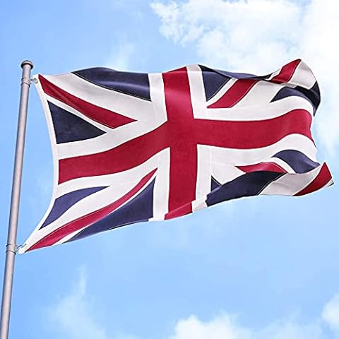 MOGADEE United Kingdom Flag, 3x5FT (90x150cm) ,Weatherproof Union Jack flag with brass eyelets, Washable, UV-resistant British Flag, Suitable for sports events and indoor and outdoor decoration Cover