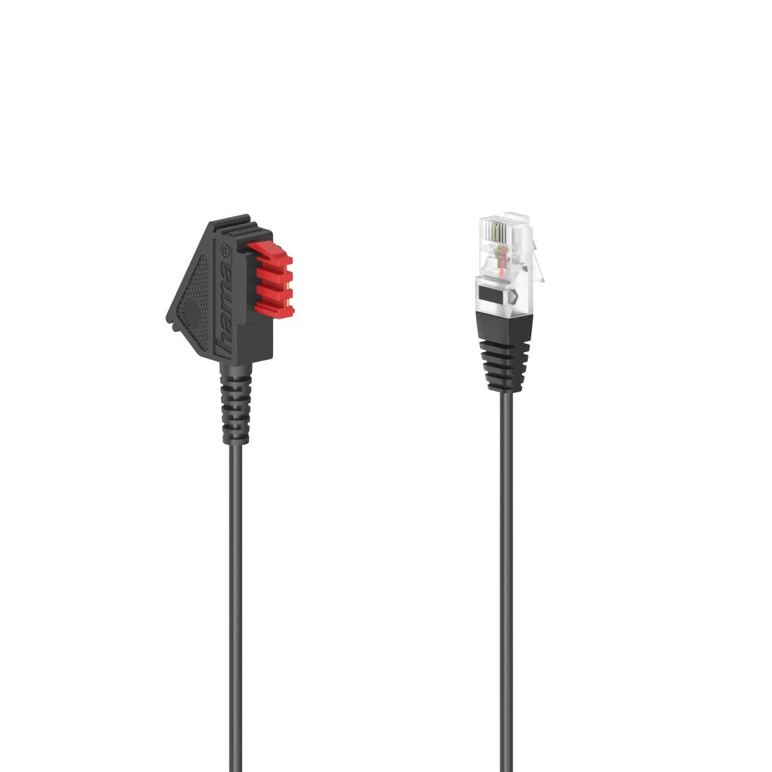 Hama DSL - Cable de conexión (1 TAE F macho - 1 conector RJ45 macho 8P2C, 6 m), color negro
