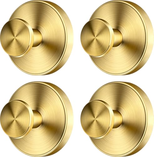 Reusable Suction Cup Hooks for Shower, Drill-Free Wall Hooks (4, Gold) - image 1