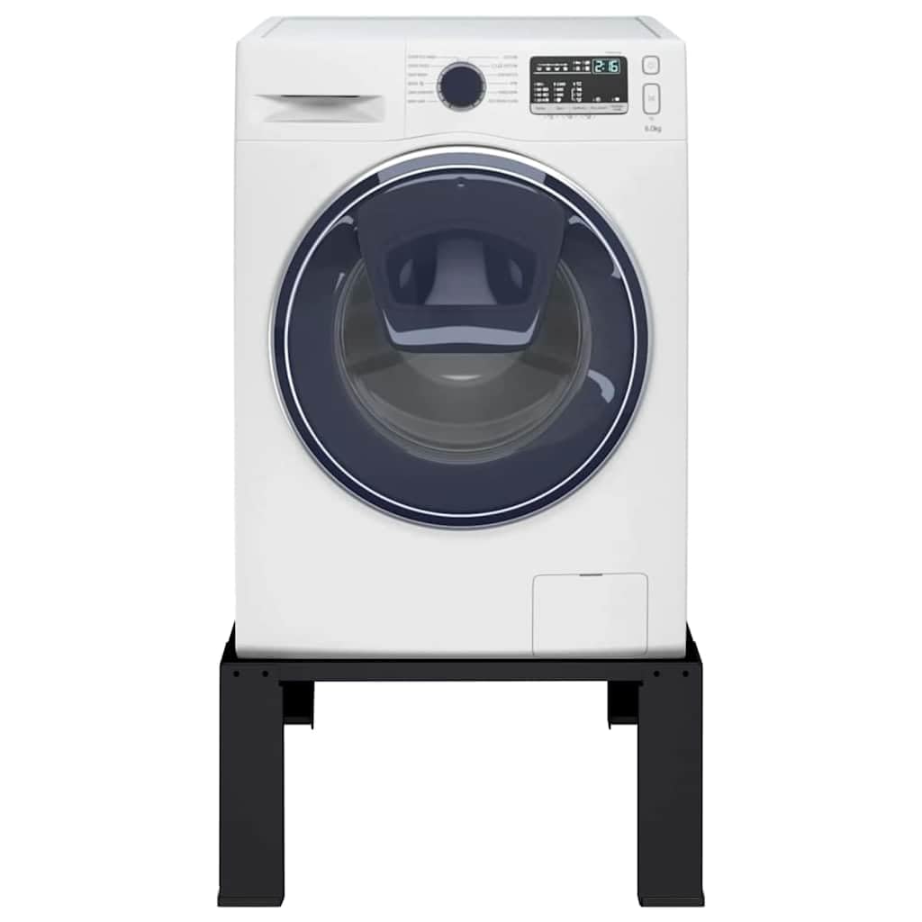vidaXL Socle pour Machine à Laver Noir 64 x 55 x 32,​5 cm Acier, Support de Machine à Laver Moderne, Ergonomique, rehausseur pour appareils, Accessoire Pratique de Nettoyage