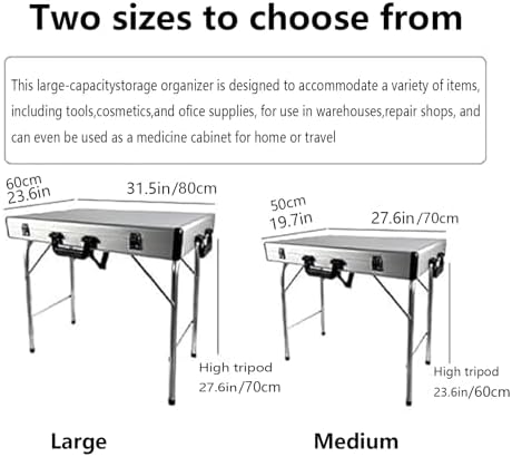 Lightweight Aluminum Alloy Jewelry Display Storage Box with Handle, Waterproof & Foldable Stand, Ideal for Necklaces, Rings & Accessories - Perfect for Night Market Stalls (27.6x19.7in) image 2