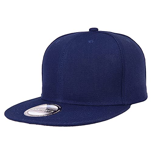Image of Classic Snapback Hat Cap Hip Hop Style Flat Bill Blank Solid Color Adjustable Size