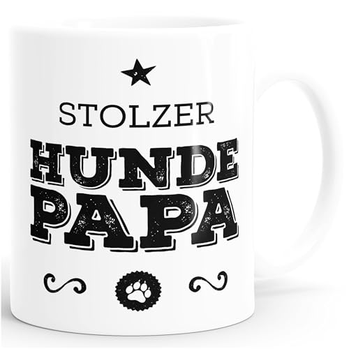 MoonWorks - Taza de café con diseño de papá, cerámica, Perros blancos., talla única