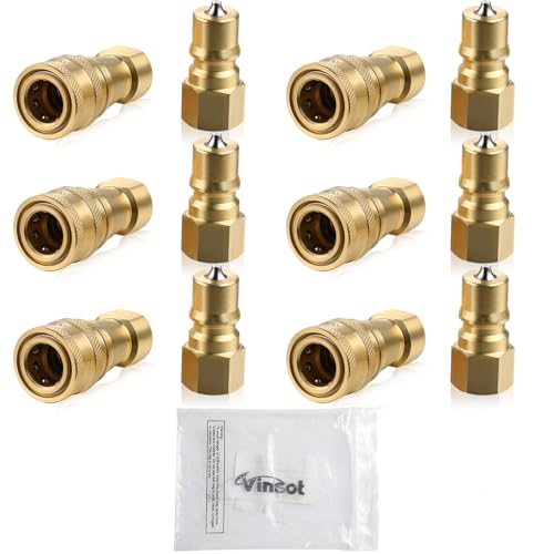 Vinsot 6 Set 1/4' Quick Disconnect Coupler Valve...