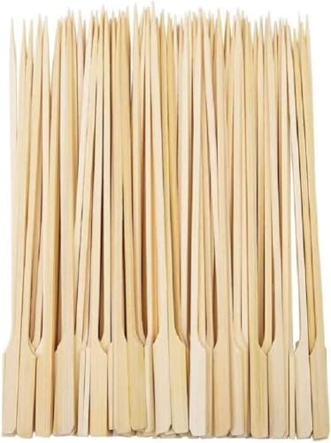100 pcs Wooden Kebab Skewers Chicken Bamboo 30cm Paddle Skewers for Kebab BBQ Fruit Sticks & Burger Grilling, Cocktail Food Picks, Bamboo for Grilling, Wooden BBQ