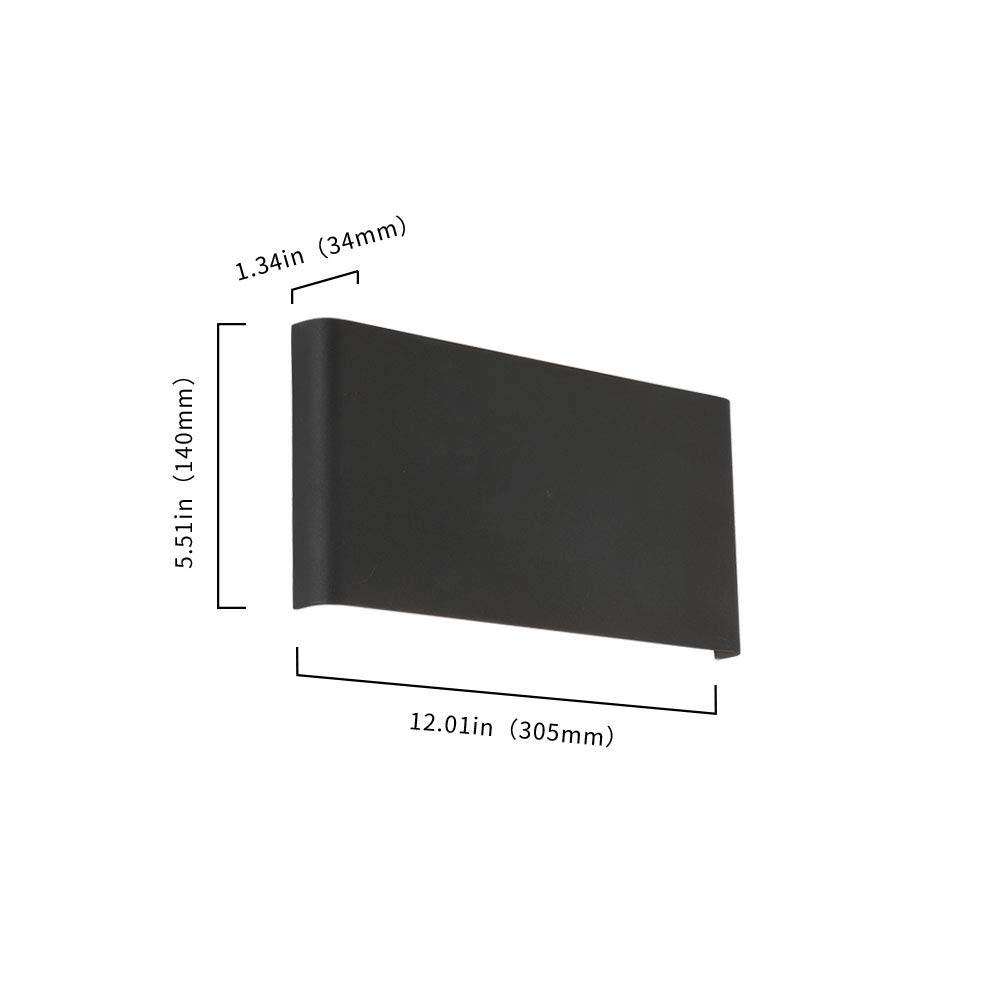 Lámparas de pared LED para pasillo negro para dormitorio, 10 vatios, moderno arriba y abajo, escalera de noche, aplique de decoración de pared, accesorios de iluminación para interiores de 3