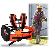 Correa De Hombro para CortacéSped,ArnéS Universal Ajustable Acolchado, ArnéS De Desbrozadora De Gasolina con Doble Hombro,CinturóN Universal De Doble Hombro para CortacéSped (Naranja) ﻿