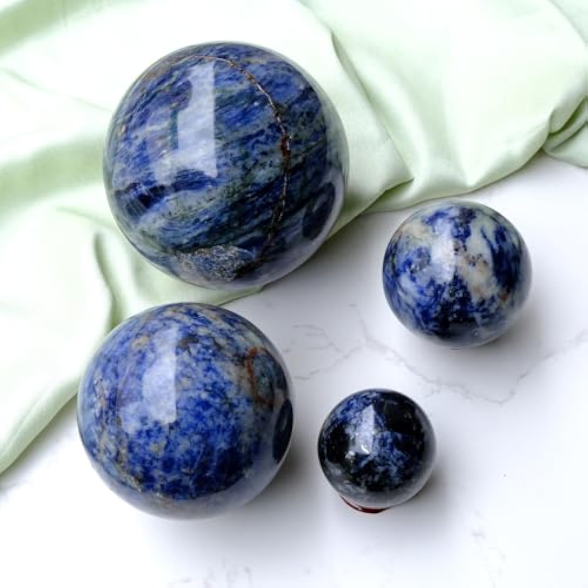 Sodalite Sphere Ball for Chakra Balancing, Natural Healing Stone